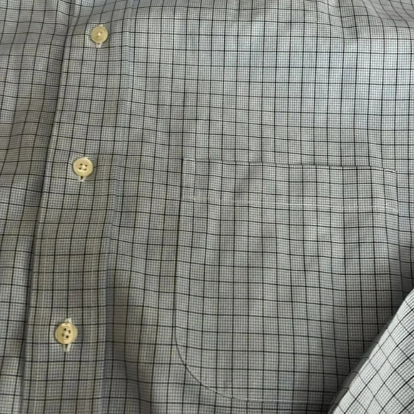 [17.5-17.75]Brooks Brothers  Classic Fit Blue Check Pattern Cotton Dress Shirt - Picture 3 of 8